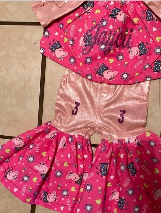 Custom Kid bell bottom Set